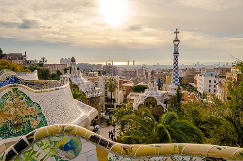 Vue Barcelone parc guell