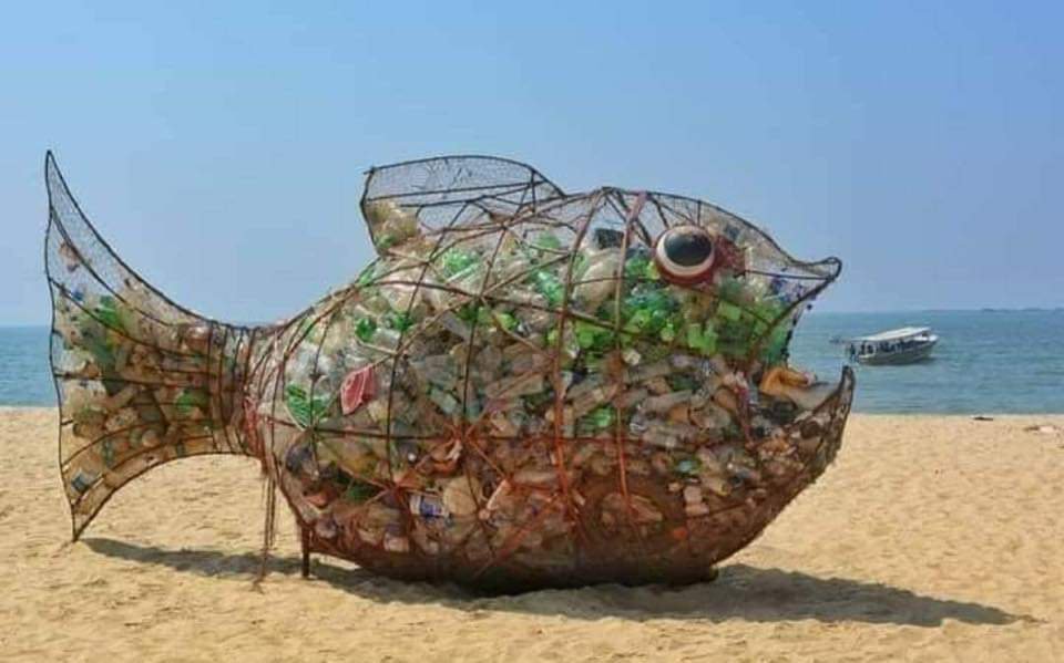 art poisson boulou déchets sensibilisation plastique environnement pyrénées orientales Occitanie