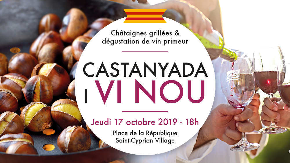 affiche châtaignes vin