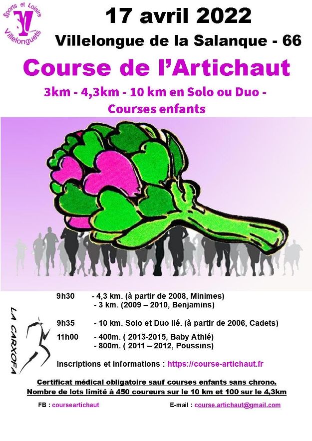 affiche carxofa course artichaut