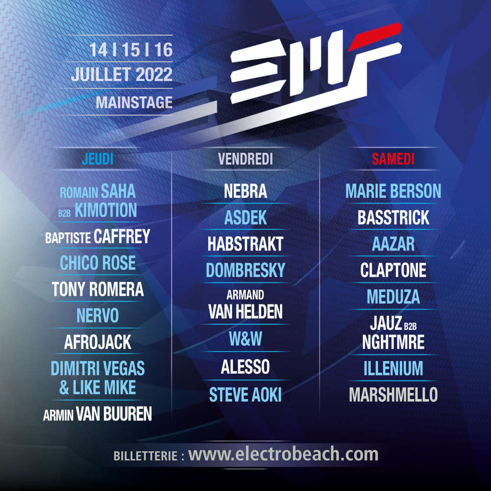 programme festival electrobeach 2022 barcares dj mix