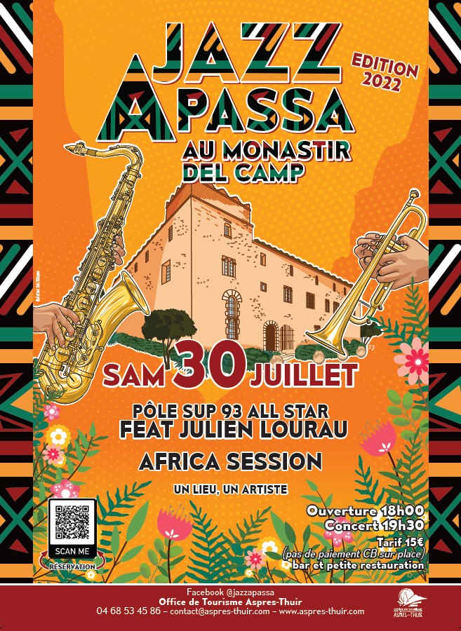 aspres monastir del camp africa session Pyrénées orientales 30 juillet 2022 concert jazz festivité Passa