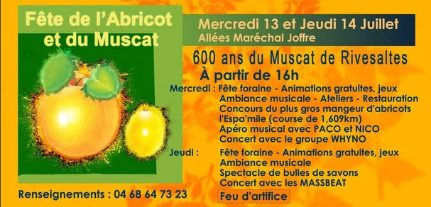 Fête nationale muscat abricot rivesaltes 14 juillet pyrénées orientales