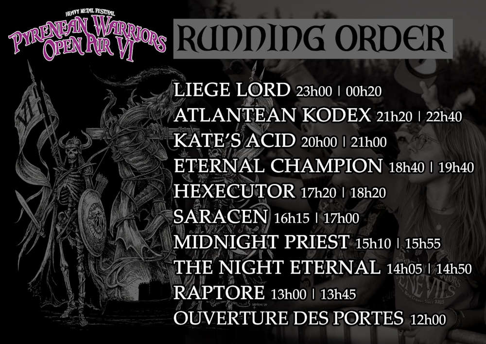programme festival metal torreilles 2022 concert chapelle pyrenean warriors open air VI