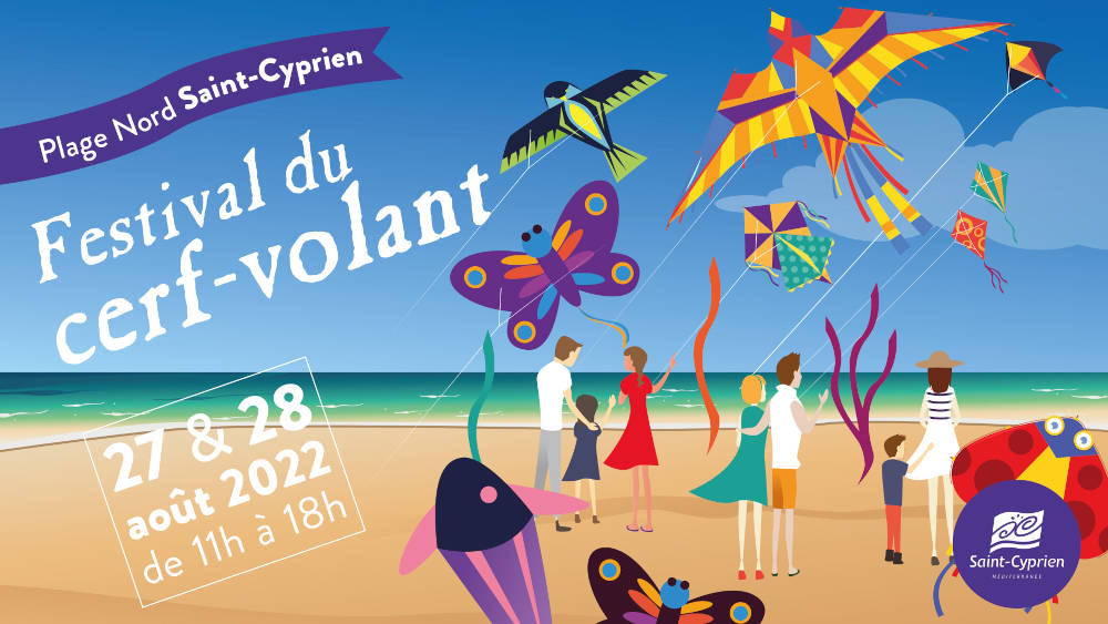festival cerf volent st cyprien plage art aout géants PO 2022