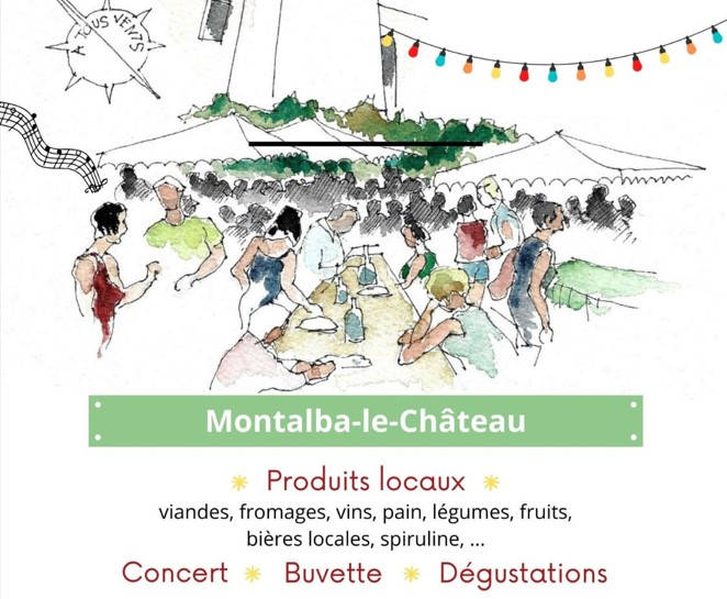 Marché paysan montalba lundi aout concert village 2022 PO