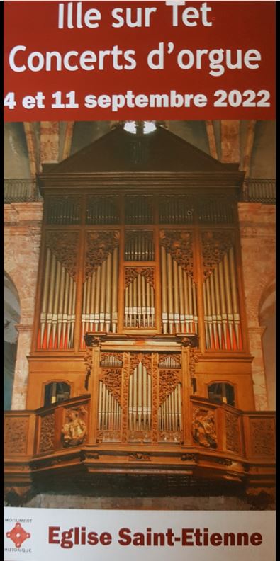 concert orgue ille sur tet septembre 2022 eglise st etienne cervello vinça musique festival monument historique
