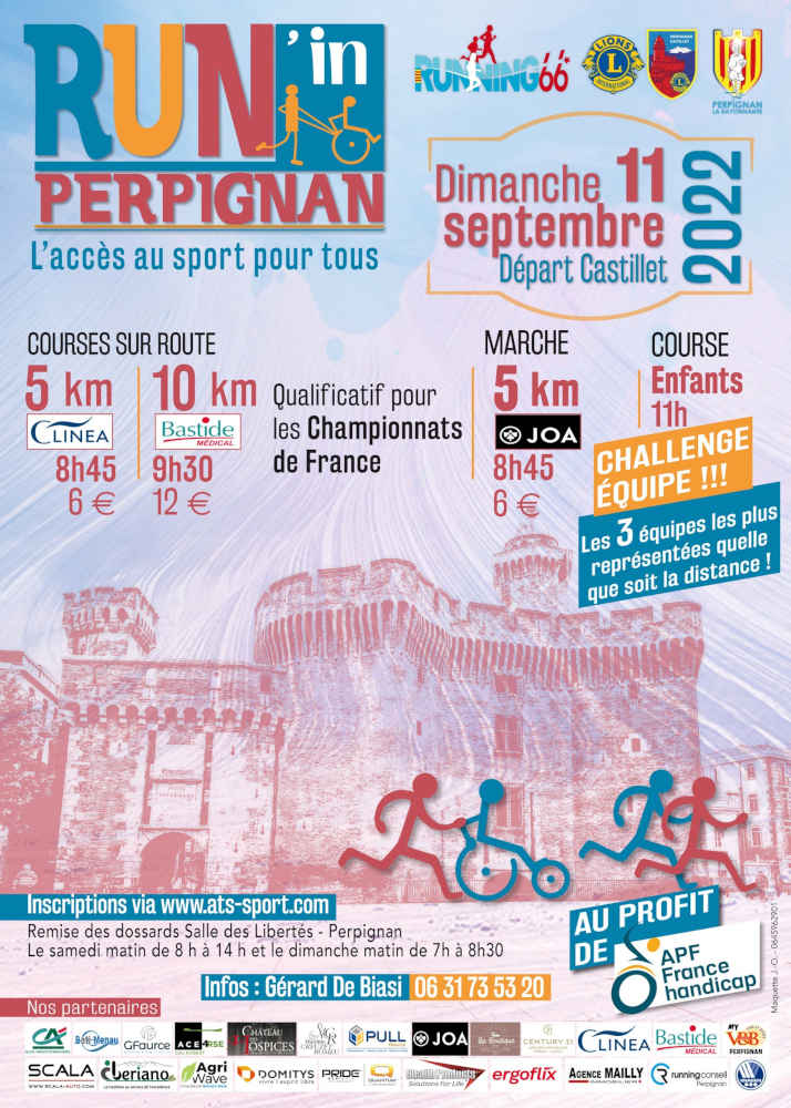 course handicap sport hors stade route tet perpignan inscription dossards 66 Pyrénées orientale venir enfants adultes joelette fauteil