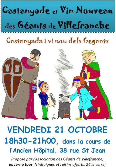castanyade géants villefranche-de-conflent châtaignes raisins vin nouveau