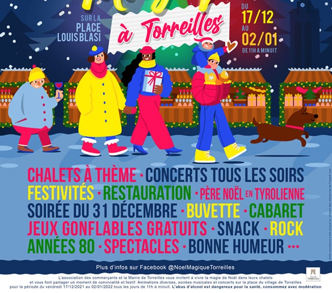 concerts chalets festivités restauration père noel buvette spectacles torreilles