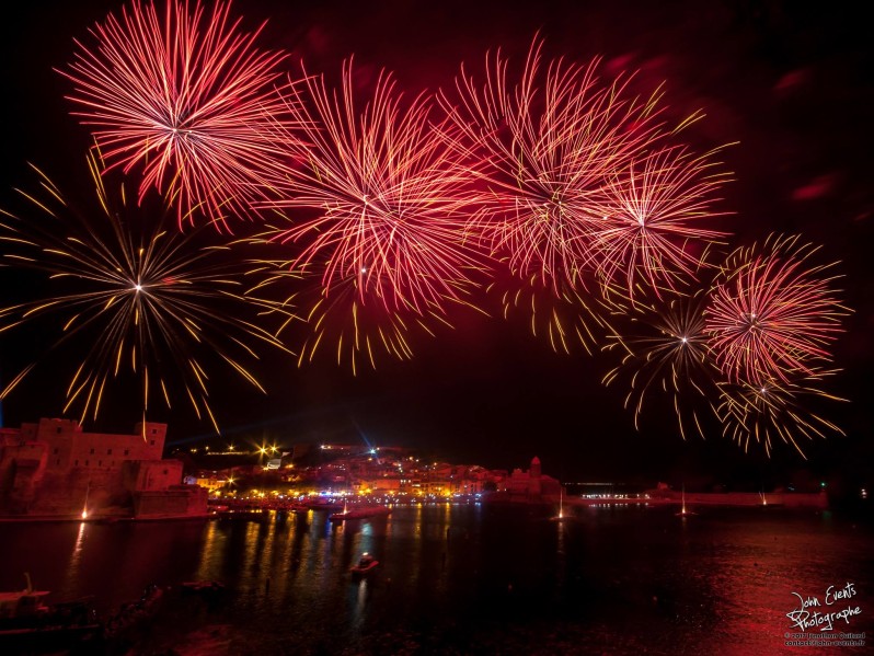 Pyrénées orientales, feux artifice, 15 août, 2023, fête