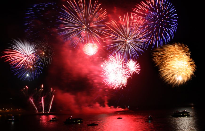 Pyrénées orientales, feux artifice, 15 août, 2023, fête