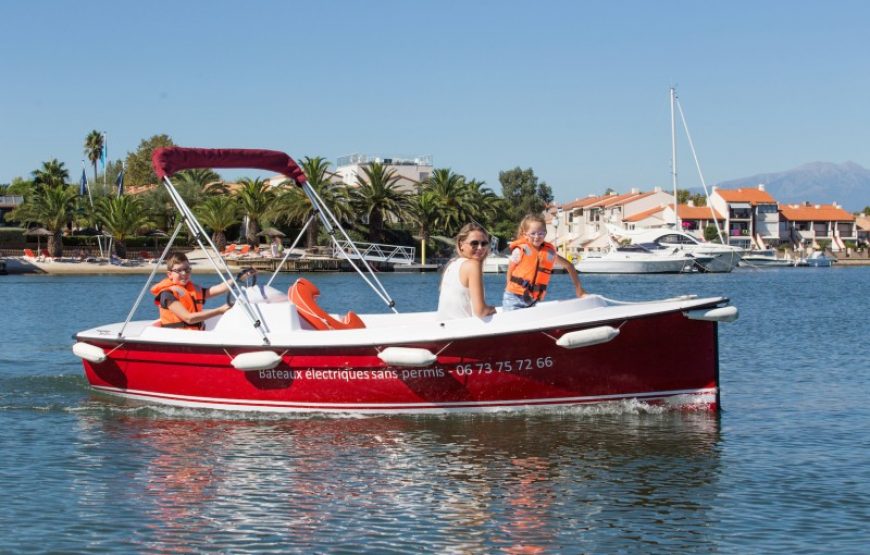 Balade en bateau électrique sans permis (4 à 7 personnes)